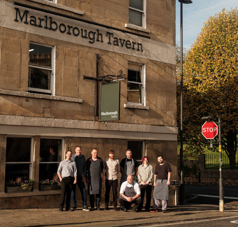 The Marlborough Tavern exterior and team